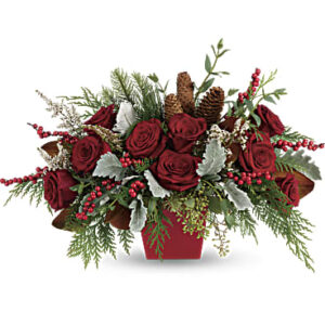 Winter Blooms Centerpiece | Roses | Same Day Flower Delivery | White | Teleflora